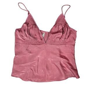 Intimately Free People Lyric Satin Pink Cami Tank Size Medium